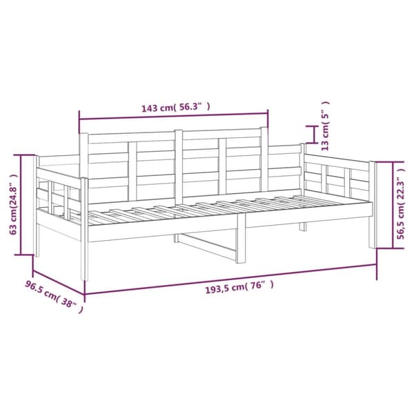 The Living Store daybed massivt fyrretræ hvid 90x190 cm -  Senge & sengeramme