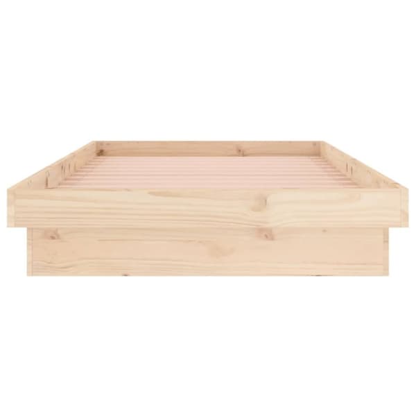 The Living Store Sängram LED 90x190 cm massivt trä - Sängar & sängramar
