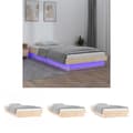 Miniatyrbild 1 av 11: The Living Store Sängram LED 90x190 cm massivt trä -  Sängar & sängramar