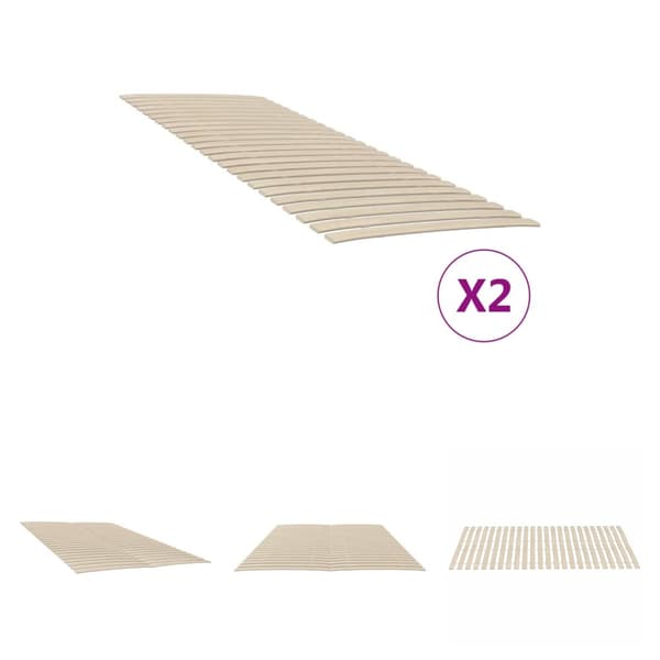 The Living Store lamelbund med 48 lameller 2 stk. 80x200 cm -  Senge & sengeramme