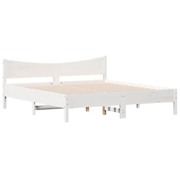 The Living Store Sängynrunko päädyllä valkoinen 180x200 cm täysi mänty -  Sängyt & sängynrungot