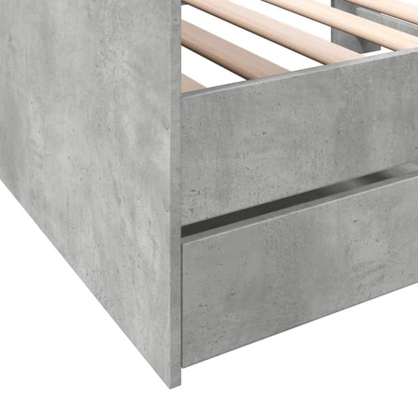 The Living Store Dagbädd med lådor betonggrå 75x190 cm konstruerat trä -  Sängar & sängramar