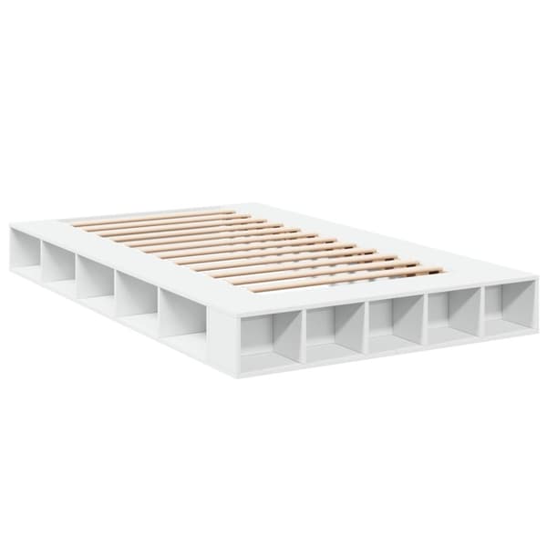 The Living Store sengestel 120x200 cm konstrueret træ hvid - Senge & sengeramme