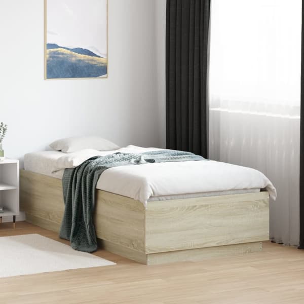 The Living Store sengeramme 75x190 cm konstrueret træ sonoma-eg -  Senge & sengeramme