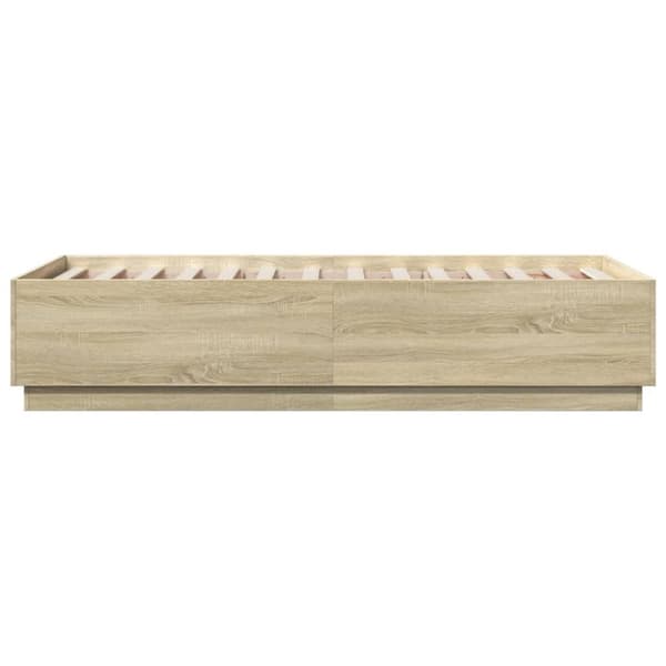The Living Store sengeramme 75x190 cm konstrueret træ sonoma-eg - Senge & sengeramme