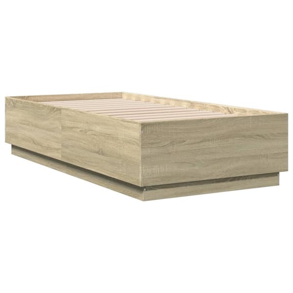 The Living Store sengeramme 75x190 cm konstrueret træ sonoma-eg - Senge & sengeramme