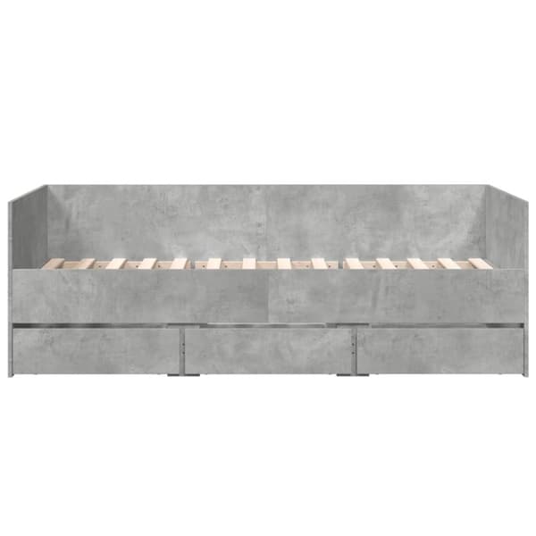 The Living Store daybed med skuffer 90x190 cm konstrueret træ betongrå -  Senge & sengeramme