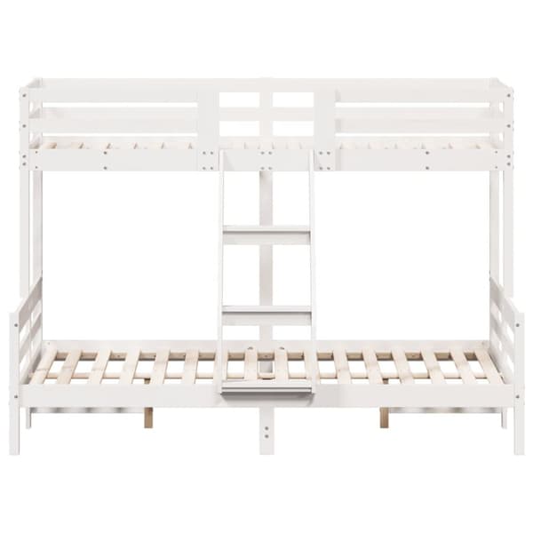 The Living Store Våningssäng 80x200/140x200 cm vit massiv furu -  Sängar & sängramar