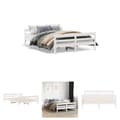 Miniatyrbillede 1 af 10: The Living Store sengeramme med sengegavl 140x200 cm massivt fyrretræ hvid -  Senge & sengeramme