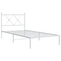 Miniatyrbillede 3 af 9: The Living Store sengeramme med sengegavl 90x200 cm metal hvid -  Senge & sengeramme