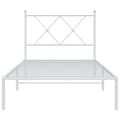 Miniatyrbillede 5 af 9: The Living Store sengeramme med sengegavl 90x200 cm metal hvid -  Senge & sengeramme