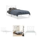Miniatyrbillede 1 af 9: The Living Store sengeramme med sengegavl 90x200 cm metal hvid -  Senge & sengeramme