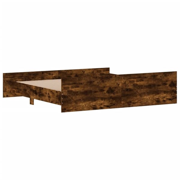 The Living Store sengeramme med sengegavl og fodgærde 180x200 cm røget egetræ -  Senge & sengeramme