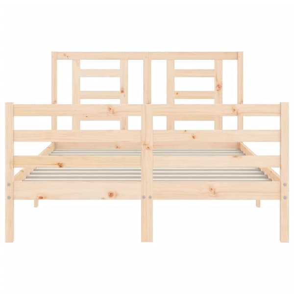 The Living Store sengeramme med sengegavl 140x190 cm massivt træ -  Senge & sengeramme
