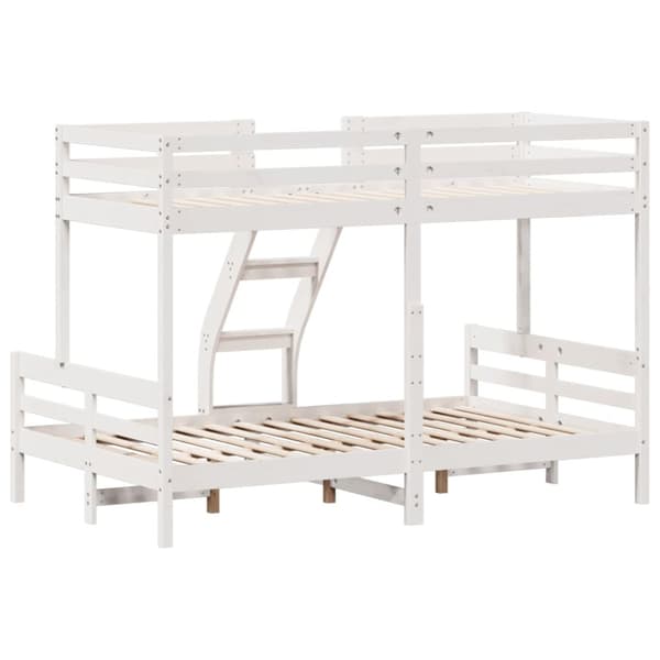 The Living Store Våningssäng 80x200/120x200 cm vit massiv furu -  Sängar & sängramar