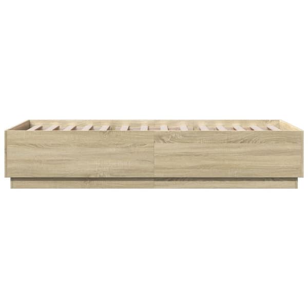 The Living Store sengeramme 100x200 cm konstrueret træ sonoma-eg - Senge & sengeramme