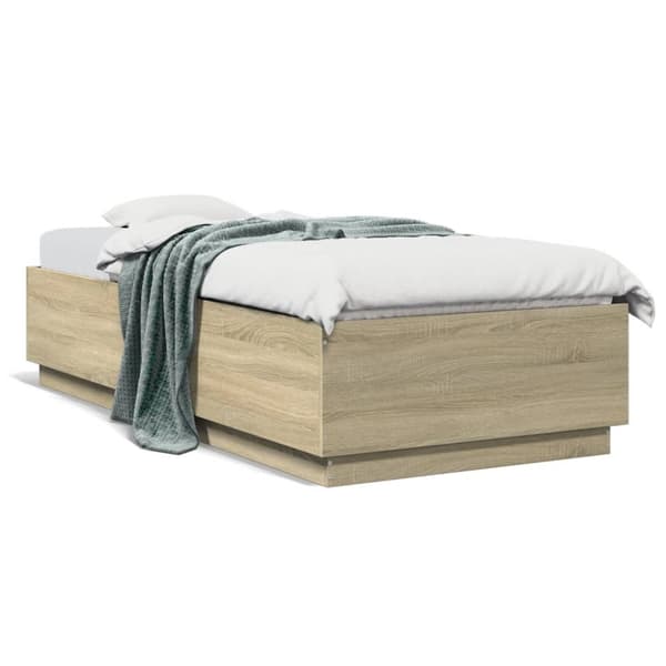 The Living Store sengeramme 100x200 cm konstrueret træ sonoma-eg - Senge & sengeramme