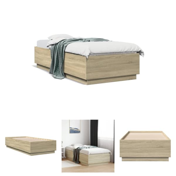The Living Store sengeramme 100x200 cm konstrueret træ sonoma-eg - Senge & sengeramme