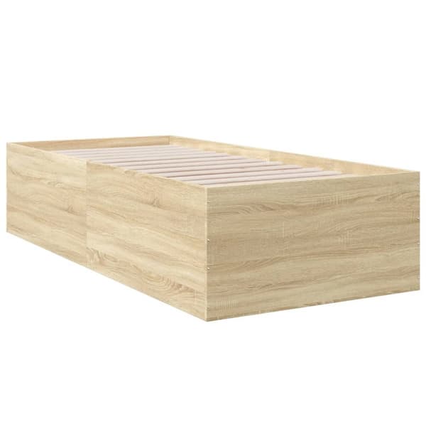 The Living Store sengeramme 100x200 cm konstrueret træ sonoma-eg - Senge & sengeramme