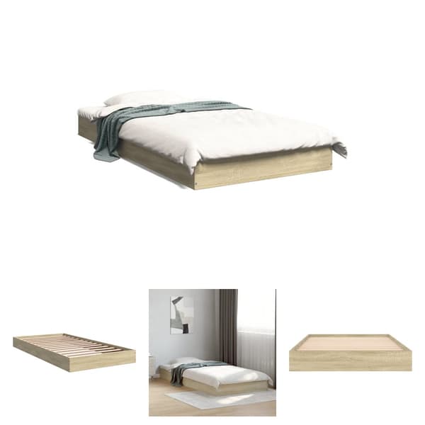The Living Store sengeramme 90x190 cm konstrueret træ sonoma-eg -  Senge & sengeramme