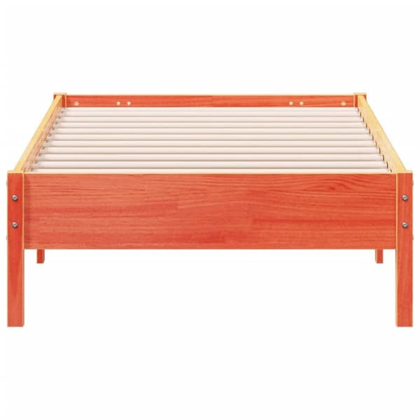 The Living Store sengeramme 90x190 cm massivt fyrretræ gyldenbrun -  Senge & sengeramme