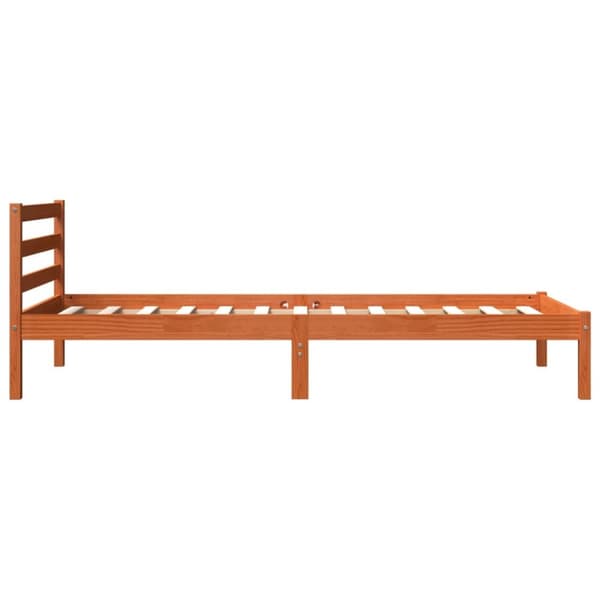 The Living Store sengeramme 90x200 cm massivt fyrretræ gyldenbrun - Senge & sengeramme
