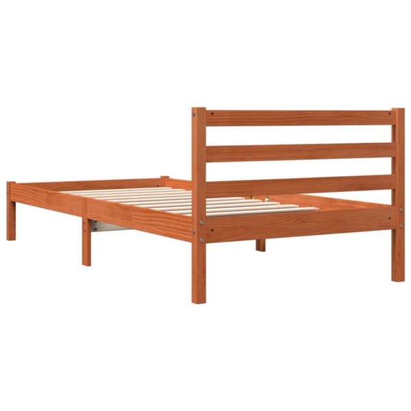 The Living Store sengeramme 90x200 cm massivt fyrretræ gyldenbrun - Senge & sengeramme