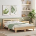 Miniatyrbillede 4 af 11: The Living Store sengeramme med sengegavl og LED-lys 140x200 cm sonoma-eg -  Senge & sengeramme