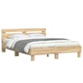 Miniatyrbillede 6 af 11: The Living Store sengeramme med sengegavl og LED-lys 140x200 cm sonoma-eg -  Senge & sengeramme
