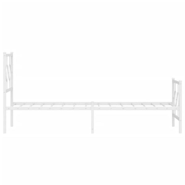 The Living Store sengeramme med sengegavl og fodgærde 80x200 cm metal hvid - Senge & sengeramme