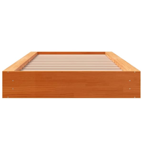 The Living Store sengeramme 75x190 cm massivt fyrretræ gyldenbrun - Senge & sengeramme