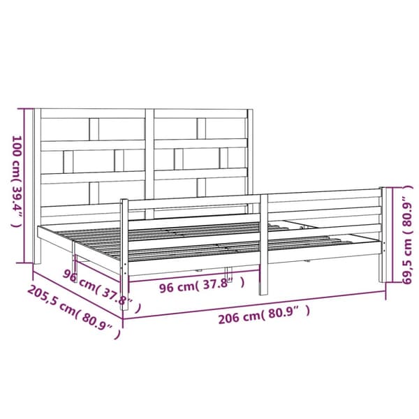 Senge & sengeramme - Living sengeramme 200x200 cm massivt fyrretræ