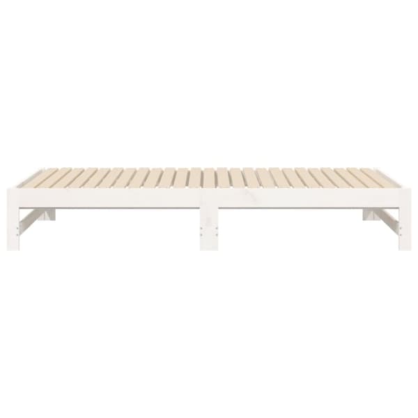 Senge & sengeramme - Living daybed med udtræk 2x(75x190) cm massivt fyrretræ hvid