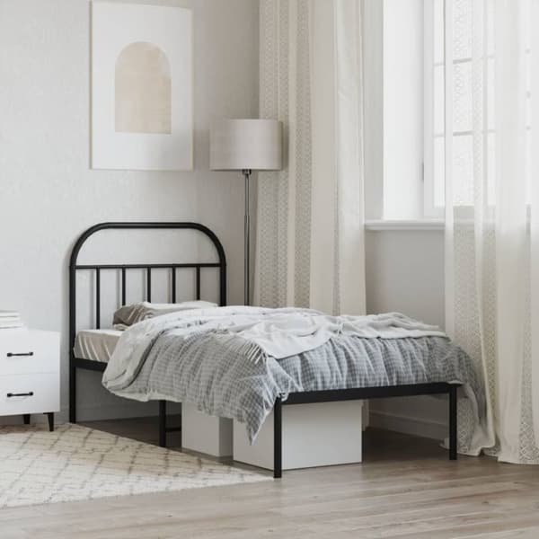 Senge & sengeramme - Living sengeramme med sengegavl 80x200 cm metal sort