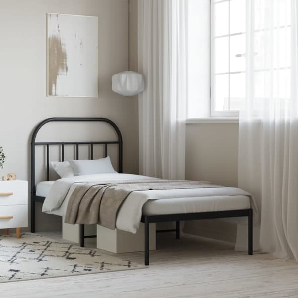 Senge & sengeramme - Living sengeramme med sengegavl 80x200 cm metal sort