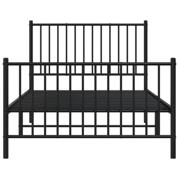 Senge & sengeramme - Living sengeramme med sengegavl og fodgærde 100x200 cm metal sort