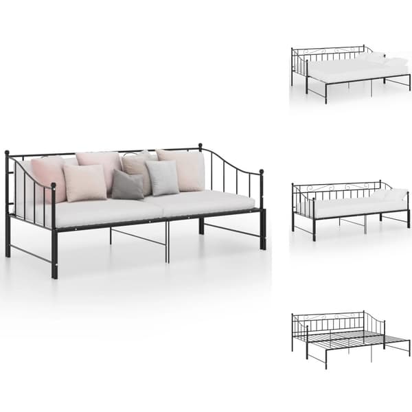 Sängyt & sängynrungot - Living Vuodesohvan runko musta metalli 90x200 cm