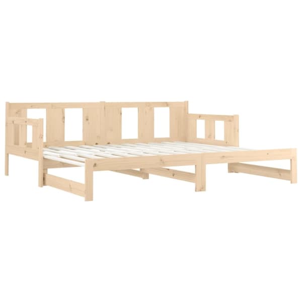 Senge & sengeramme - Living daybed med udtræk 2x(90x190) cm massivt fyrretræ