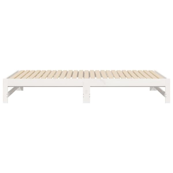 Sängar & sängramar - Living Utdragbar dagbädd vit 2x(80x200) cm massiv furu