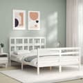Miniatyrbillede 4 af 11: Senge & sengeramme - Living sengeramme med sengegavl 140x200 cm massivt træ hvid