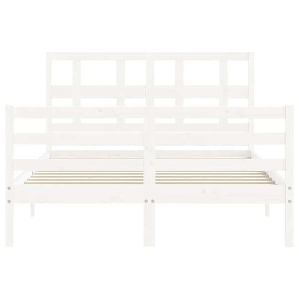 Senge & sengeramme - Living sengeramme med sengegavl 140x200 cm massivt træ hvid