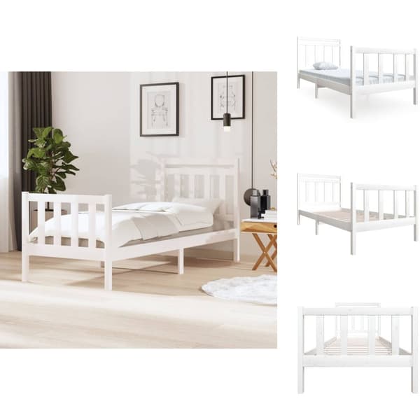 Senge & sengeramme - Living sengeramme 90x190 cm Single massivt træ hvid