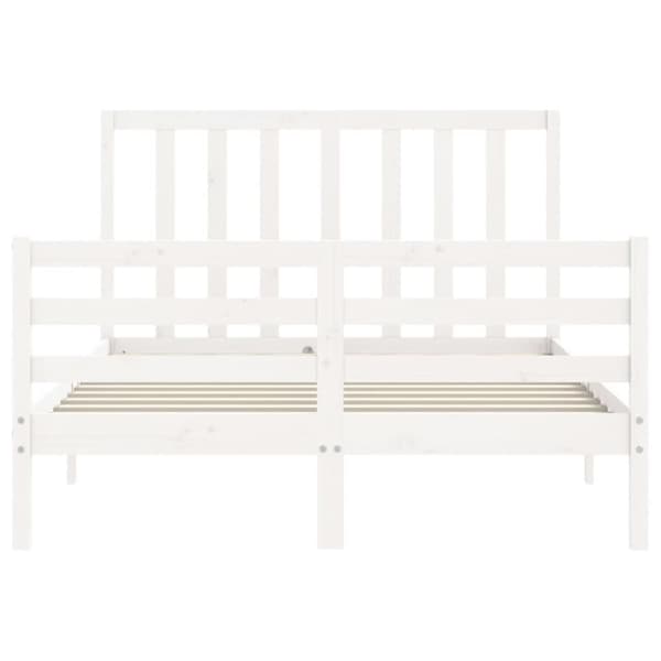 Senge & sengeramme - Living sengeramme med sengegavl 140x190 cm massivt træ hvid