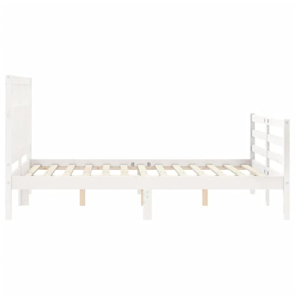 Sängar & sängramar - Living Sängram med huvudgavel vit 140x190 cm massivt trä