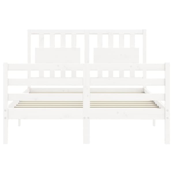 Sängar & sängramar - Living Sängram med huvudgavel vit 140x190 cm massivt trä