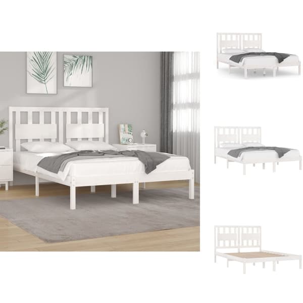 Senge & sengeramme - Living sengeramme 200x200 cm massivt fyrretræ hvid