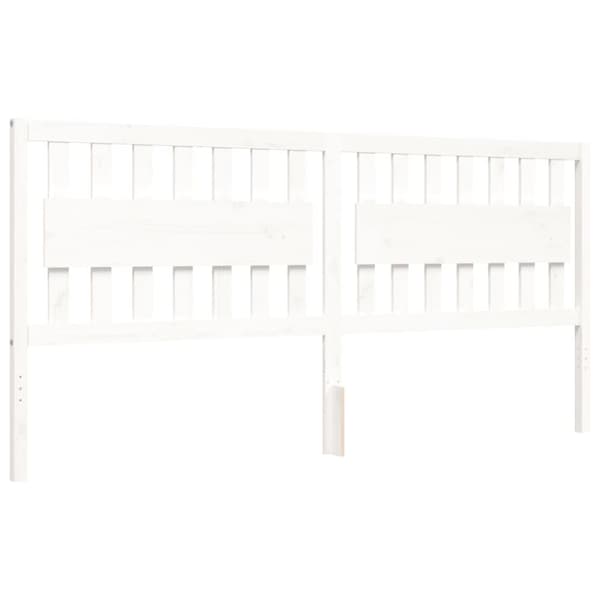 Senge & sengeramme - Living sengeramme med sengegavl 200x200 cm massivt træ hvid