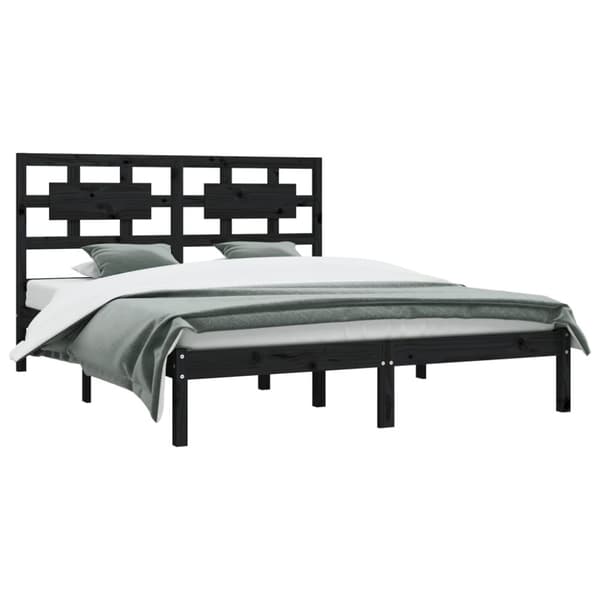 Senge & sengeramme - Living sengeramme 120x200 cm massivt fyrretræ sort