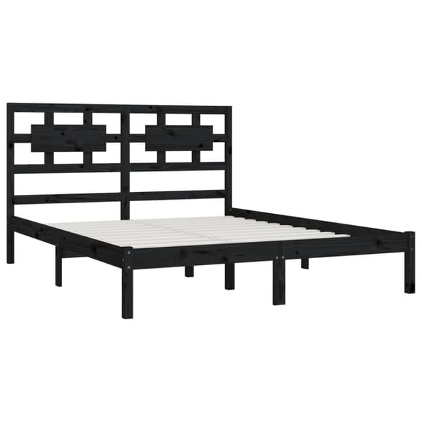 Senge & sengeramme - Living sengeramme 120x200 cm massivt fyrretræ sort