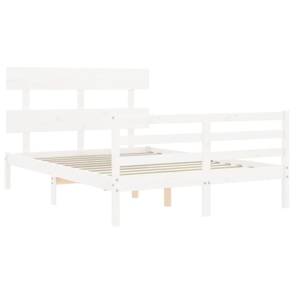 Senge & sengeramme - Living sengeramme med sengegavl Small Double massivt træ hvid